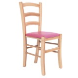 Scaun Paesana - cadru natur - imitatie piele roz - 21896