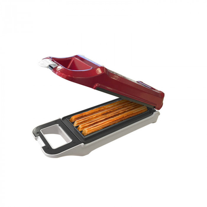 Aparat de facut churros Beper, 700 W, 16 x 36 x 13 cm, indicator luminos, capacitate 4 bucati, Rosu