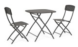 Cumpara ieftin Set mobilier gradina otel gri Yvonne 44x50x85h ; 70x70x72h