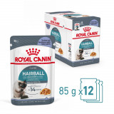 Cumpara ieftin Royal Canin Hairball Care Adult hrana umeda pisica, limitarea ghemurilor de blana (in aspic), 12 x 85 g