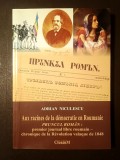 Adrian Niculescu (autograf) - Aux racines de la democratie en Roumanie: Pruncul Rom&acirc;n - premier journal libre roumain...