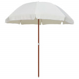 vidaXL Umbrelă de soare cu st&acirc;lp din oțel, nisipiu, 240 cm