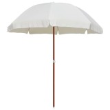 vidaXL Umbrelă de soare cu st&acirc;lp din oțel, nisipiu, 240 cm