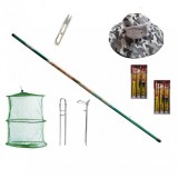 Set undita 99% carbon Power King de 5 m, suport, set cu 6 linii, juvelnic, foarfeca si palarie