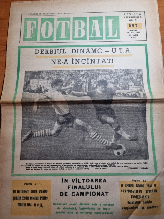 fotbal 28 mai 1969-derbiul dinamo-UTA,art. fc arges,emeric jenei