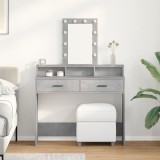 Masă de toaletă vidaXL cu lumini LED Gri Concret 100x41x140 cm