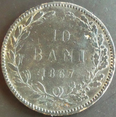 Moneda ISTORICA 10 BANI - ROMANIA, anul 1867 WATT *cod 2411 foto