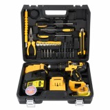 Cumpara ieftin Trusa 30 accesorii+ bormasina cu percutie si 2 acumulatori 24v