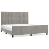 Cumpara ieftin Cadru de pat cu tablie, gri deschis, 180x200 cm, catifea
