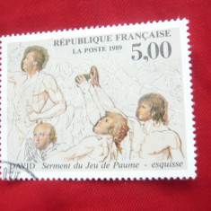 Serie 1 valoare Franta 1989 - Pictura - de J.Louis David ,stampilat