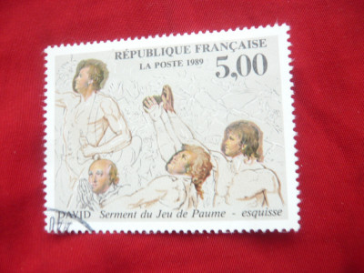 Serie 1 valoare Franta 1989 - Pictura - de J.Louis David ,stampilat foto