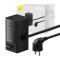 Prelungitor Priza Shuko, USB, 2xType-C, 65W - Baseus PowerCombo (PSLR000301) - Black