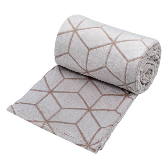 Patura Catifelata Bej cu Model Dubla 230x210cm