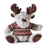Figurina Ren Craciun textil multicolor cm 28 x 19 x 33 H
