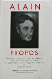 Carte Propos editie de lux Alain 1956 Editura Gallimard Cartonata 365 pagini Biblioteca Pleiade