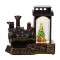 Decoratiune de craciun tip locomotiva, flippy, glob de cristal cu fulgi de zapada, model pom de craciun, iluminare led, 11.5 x 12.5 x 6 cm, carcasa vi