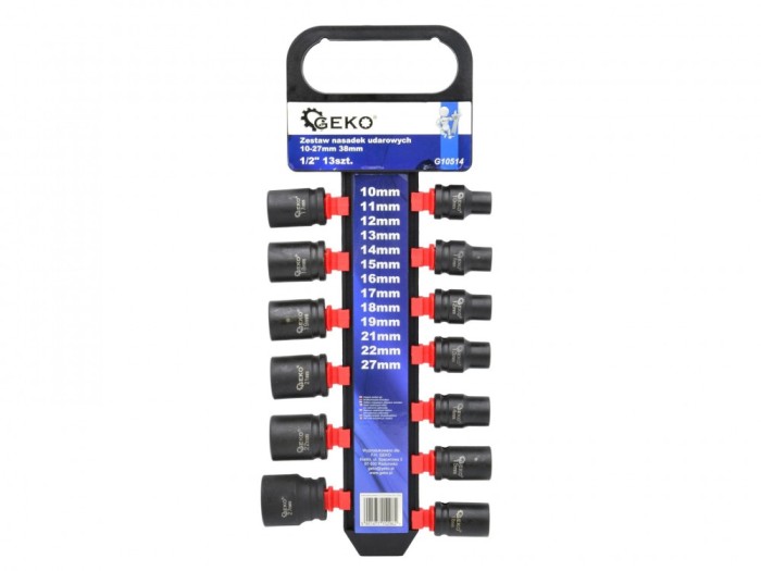 Set 13 chei de impact 1/2&quot; 10-27mm, GEKO G10514