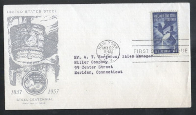 United States 1957 Steel industry FDC K.558 foto