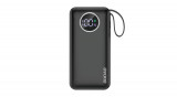 Dudao powerbank 10000mAh 1xUSB-A / 1xUSB-C 22.5W cu cablu &icirc;ncorporat 1xLightning / 1xUSB-C negru (K15sB)