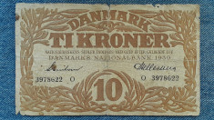 10 Kroner 1939 Danemarca / coroane seria 3978622 foto