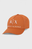 Armani Exchange Căciulă culoarea portocaliu, cu imprimeu