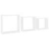 Rafturi cub de perete, 3 buc., alb, MDF, DKD Home Decor
