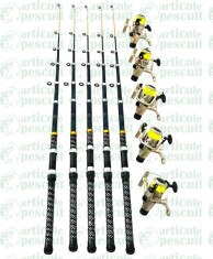 Set de 5 lansete Black Panther 3,6m Cu 5 Mulinete LC540 5 Rulmenti foto