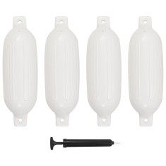 vidaXL Bară de protecție barcă, 4 buc., alb, 58,5x16,5 cm, PVC