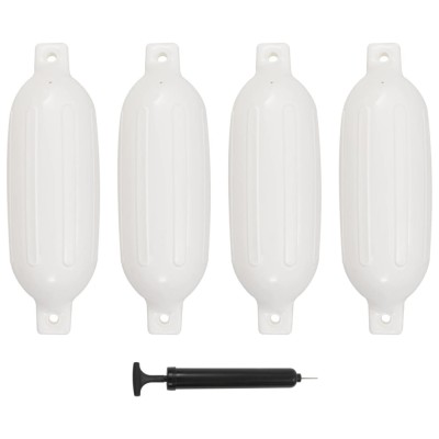 Bară de protecție barcă, 4 buc., alb, 58,5x16,5 cm, PVC foto