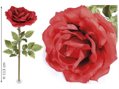 Trandafir Gigant, rosu, lungime 113cm, O 40 cm foto