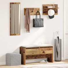 vidaXL Set mobilier hol cu sertar 4 pcs Lemn vechi Lemn compozit 871527