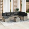 VidaXL Set de canapele pentru grădină cu pernă 9 pcs Gri deschis 3358941