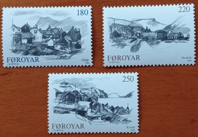 FEROE/FEROYAR-&amp;#039;&amp;#039;PEISAJ de IARNA.&amp;#039;&amp;#039;-SERIE 3V.- -MNH NESTAMP. -vezi scan foto
