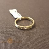 Inel tip banda cu cristale zirconia placat 14k - latime 3 mm