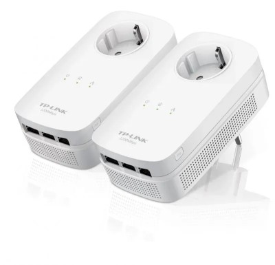 Tp-link AV1200&amp;nbsp;3-Port&amp;nbsp;Gigabit&amp;nbsp;Passthrough&amp;nbsp;Powerline&amp;nbsp;Starter Kit, 1200Mbps Powerline Datarate, Line-Neutral/Line-Ground 2*2 MIMO,&amp;nbsp;3 Gigabit&amp;nbsp;Ethernet foto