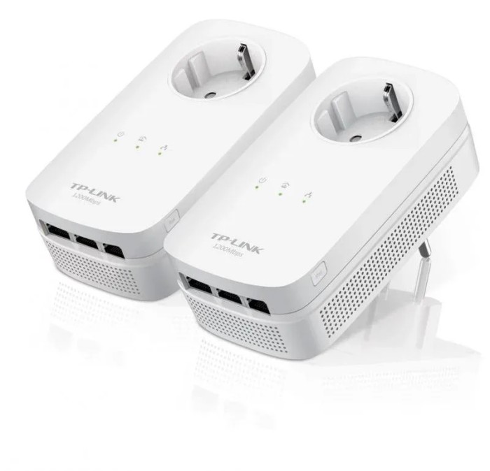 Tp-link AV1200&nbsp;3-Port&nbsp;Gigabit&nbsp;Passthrough&nbsp;Powerline&nbsp;Starter Kit, 1200Mbps Powerline Datarate, Line-Neutral/Line-Ground 2*2 MIMO,&nbsp;3 Gigabit&nbsp;Ethernet