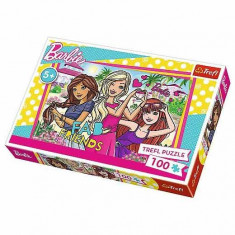 Jucarie Puzzle 100 pcs Barbie in vacanta Fab Friends 16310 Trefl foto