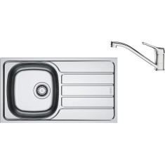 Pachet chiuveta bucatarie inox Franke SKN 611-78/44 DR, dreptunghiulara, 1 cuva si picurator pe partea dreapta, 78x43.5x15 cm, adancime cuva 15 cm + B