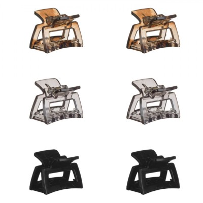 Set Clame Păr, Multicolor, Pătrate, 3.5 x 2.5 cm, 6 Bucăți foto