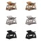 Set Clame Păr, Multicolor, Pătrate, 3.5 x 2.5 cm, 6 Bucăți