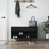 Banca de pantofi, negru, 102x35x55 cm, lemn prelucrat GartenMobel Dekor, vidaXL