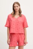 United Colors of Benetton pijamale de bumbac culoarea roz, bumbac, 4SHX3P03X
