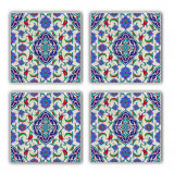 Set suporturi de pahare, Taylor, 366TYR1114, Piatra, 10 x 10 x 1 cm, 4 piese, Multicolor