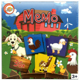 Joc de memorie MEMO Ferma animalelor, 36 piese, 17x17cm, 3+ ani