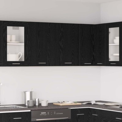 vidaXL Dulap suspendat Stejar negru 80 x 31 x 60 cm Lemn compozit foto