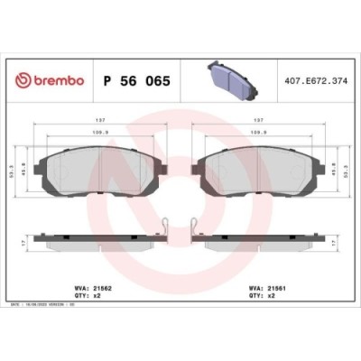 Placute frana Infiniti G Coupe 09.02-12.07, G Sedan 08.02-; Nissan Juke (F15) 06.10-12.19, Juke Van (F15) 06.10-12.19, Maxima / Maxima Qx 5 (A33) 04. foto