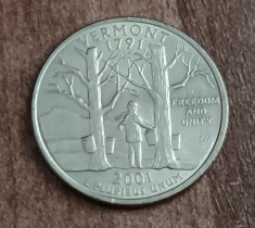 M3 C50 - Quarter dollar - sfert dolar - 2001 - Vermont - P - America USA