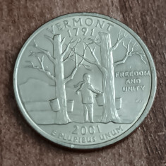 M3 C50 - Quarter dollar - sfert dolar - 2001 - Vermont - D - America USA