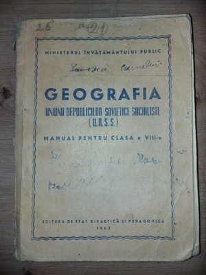 Geografia uniunii republicilor sovietice socialiste (U.R.S.S.). Manual pentru clasa a 8-a foto