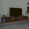 Comoda TV cu lumini LED, stejar maro, 260x36,5x40 cm GartenMobel Dekor, vidaXL